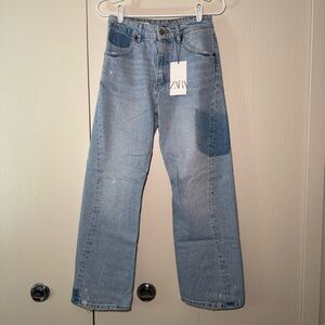 Zara Stitched Wide Leg Jeans